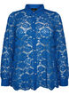 Spitzenbluse mit Perlenkn&ouml;pfen, Blau, Packshot image number 0