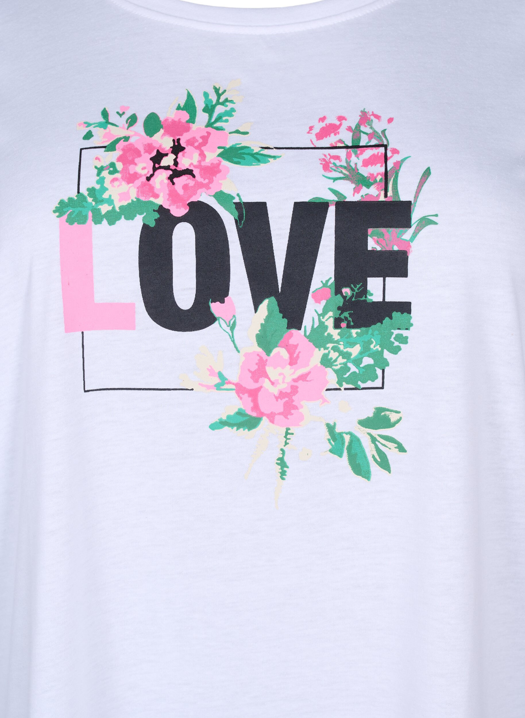 Zizzi FLASH - T-Shirt mit Motiv, Bright White Love, Packshot image number 2
