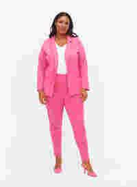 Cropped Hose mit Taschen und verstellbaren Schnüren, Shocking Pink, Model