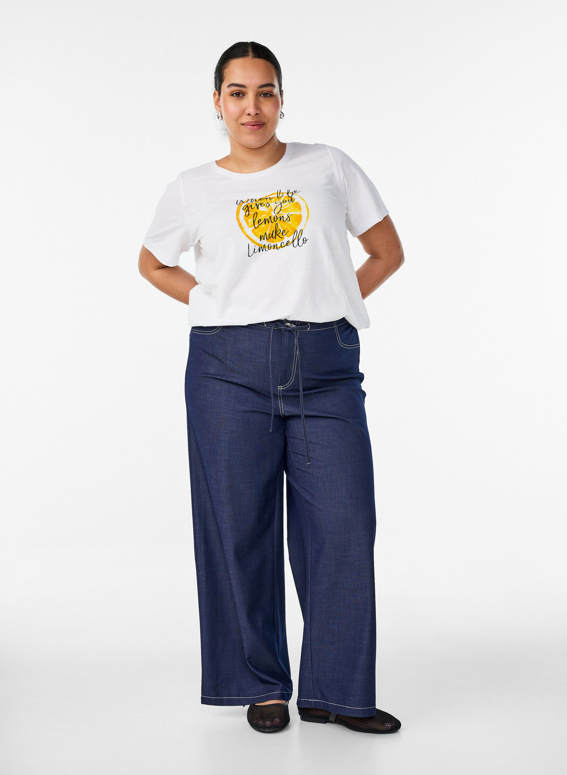 ZizziT-Shirt mit Print, Wei&szlig;, Model image number 1