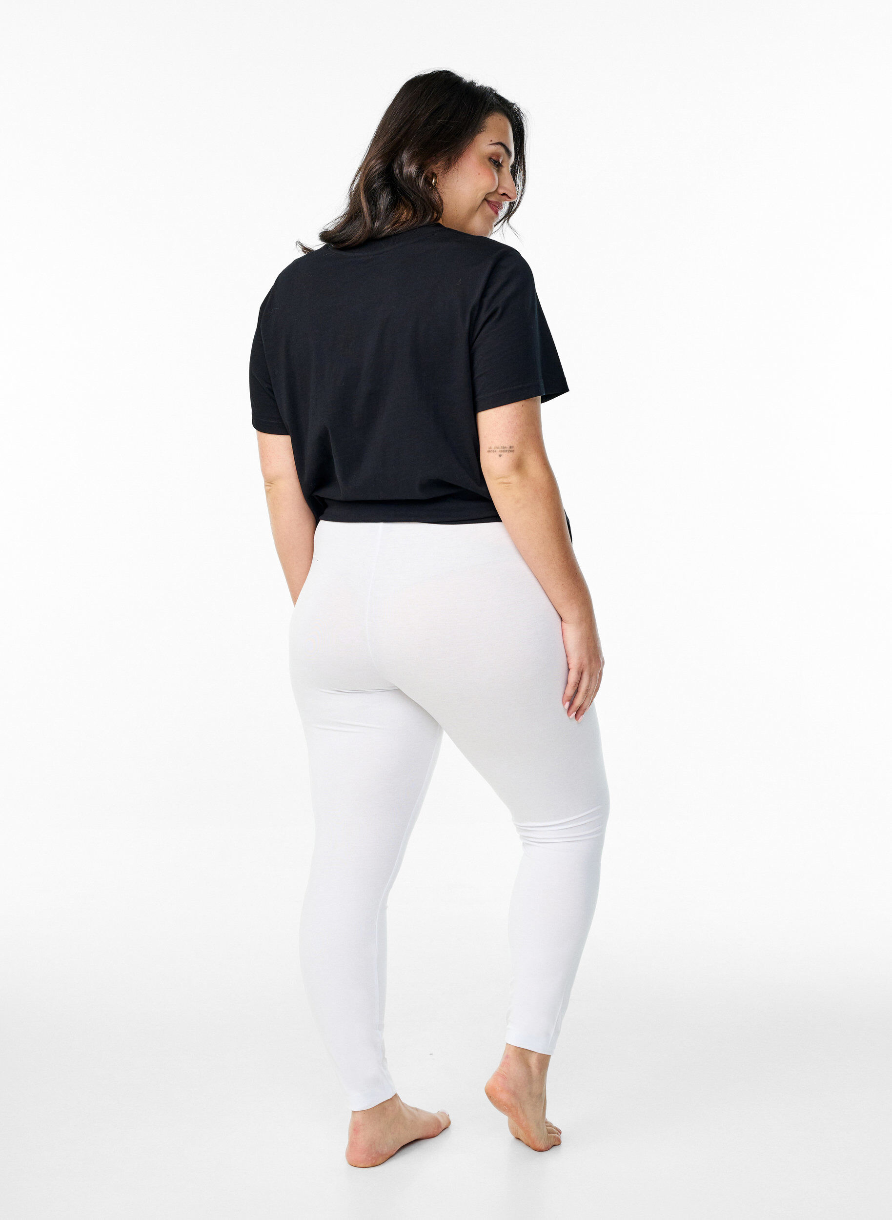 ZizziBasic Leggings aus Viskose, Wei&szlig;, Model image number 2