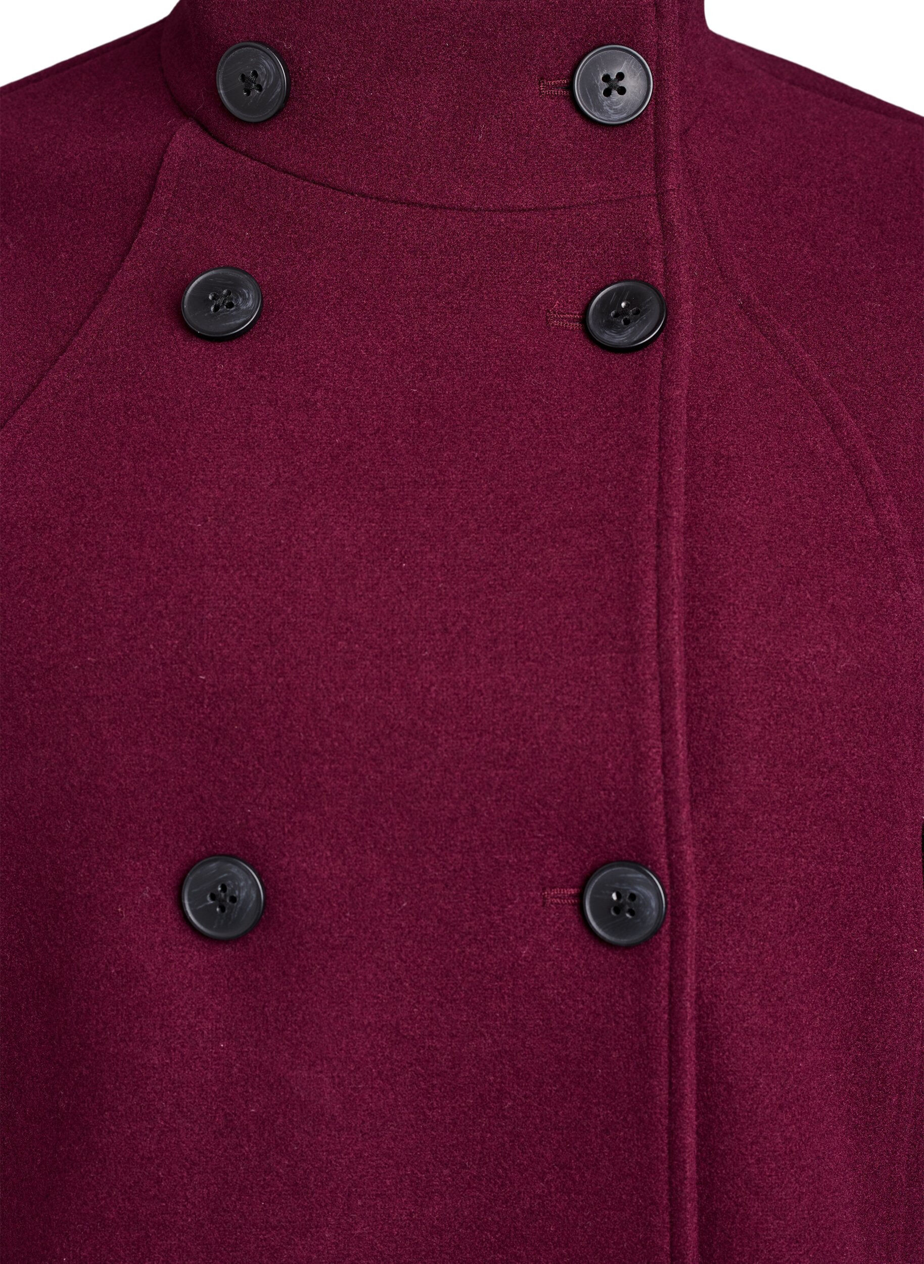 ZizziKurzmantel in A-Linie, Dunkles Bordeaux, Packshot image number 2