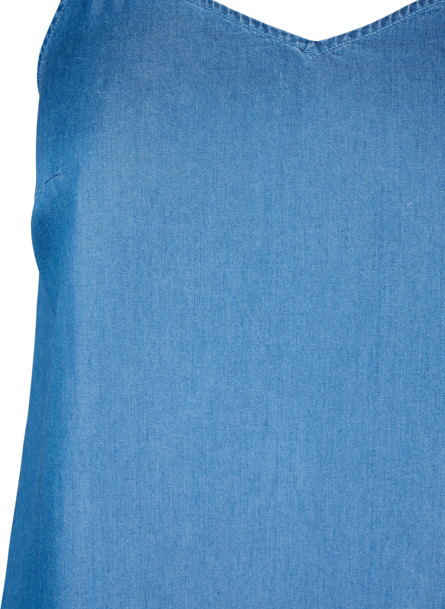 Zizzi Midikleid aus Denim mit Spaghettitr&auml;gern, Blau, Packshot image number 2
