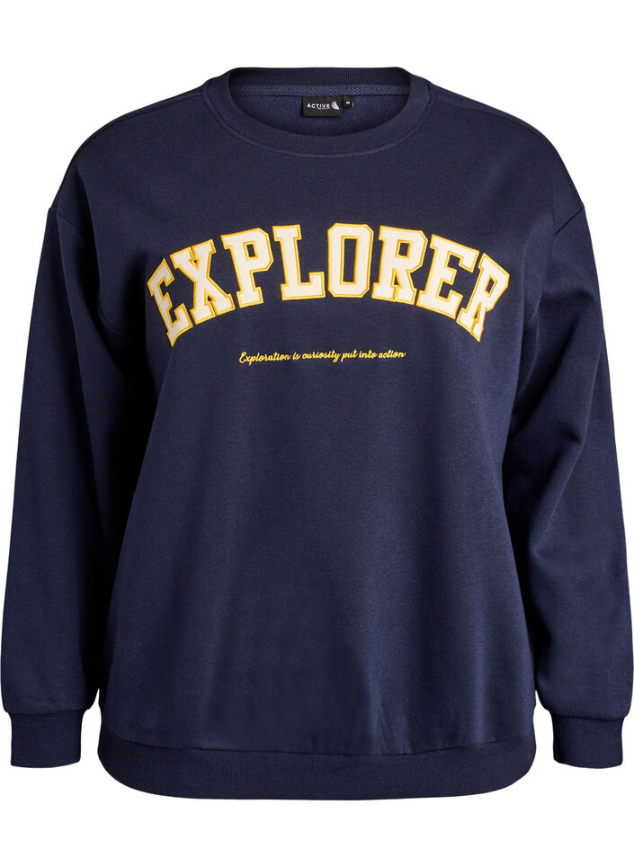 Sweatshirt mit Statement-Detail, Blau, Packshot