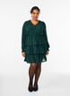 Kurzes Kleid mit R&uuml;schen und Strukturmuster, Gr&uuml;n, Model image number 1