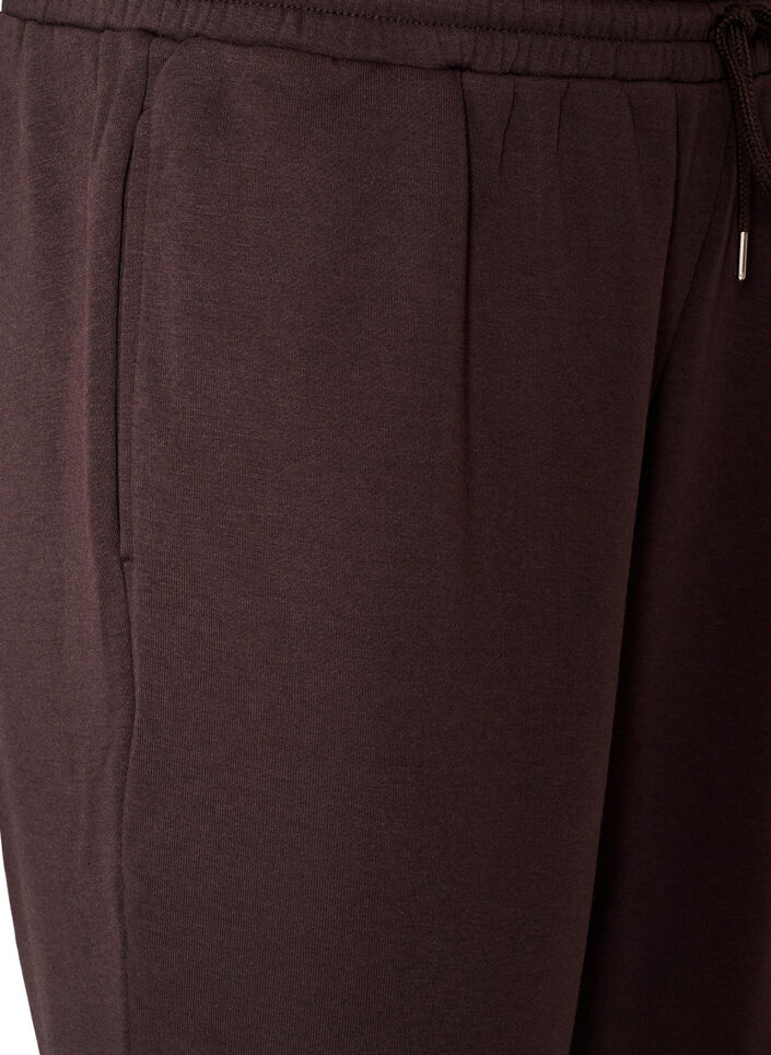 Hoch taillierte Sweatpants mit Kordelzug, Braun, Packshot image number 2