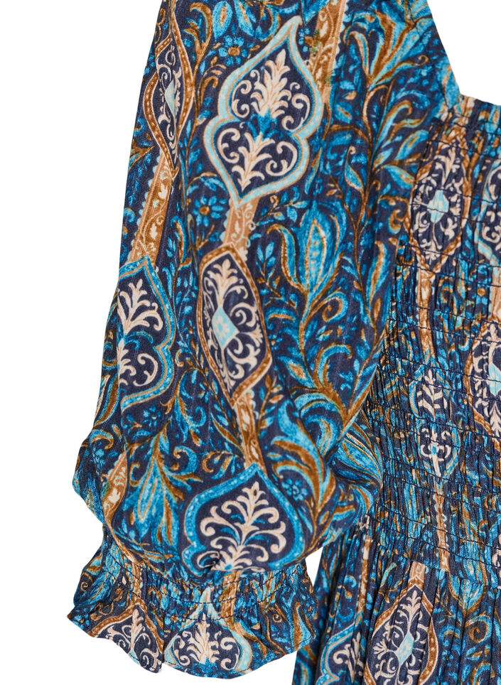 Sommerkleid aus Viskose mit Paisleymuster, Blau, Packshot image number 3
