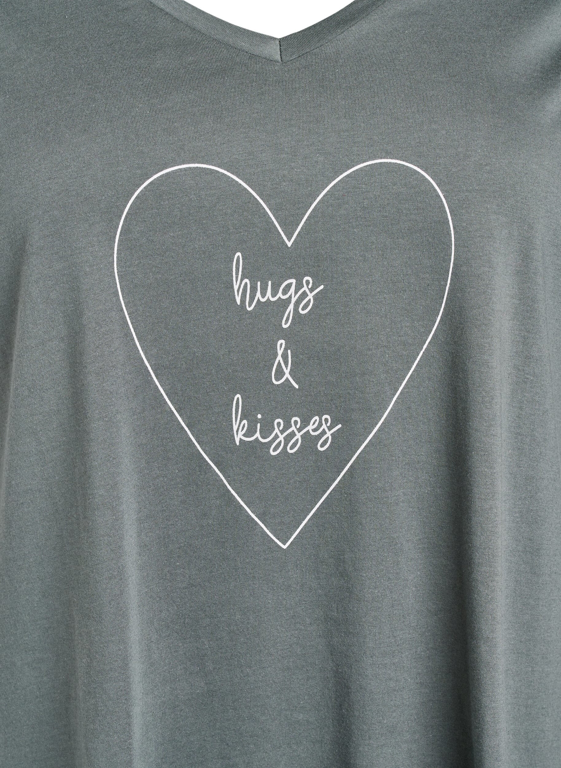 Zizzi Nachthemd aus Bio-Baumwolle mit V-Ausschnitt, , Packshot image number 2