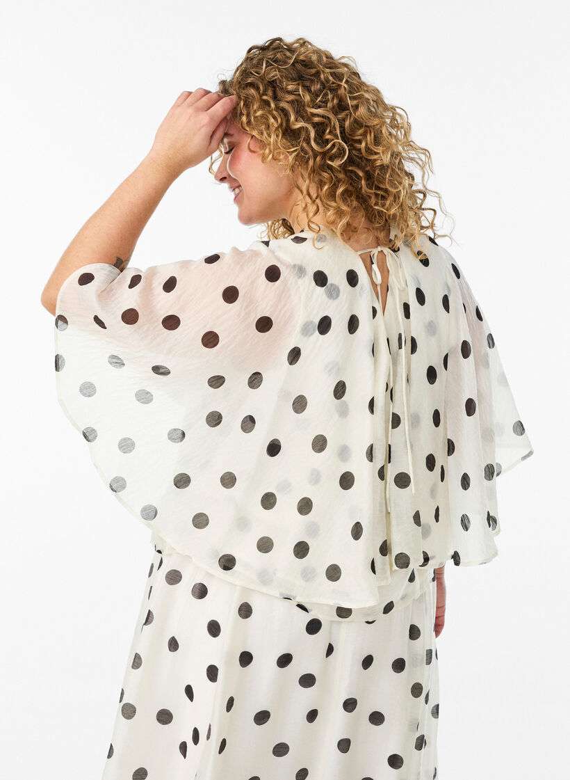 Top im Lagenlook mit Polka-Dot-Muster, Vanille, Model image number 2