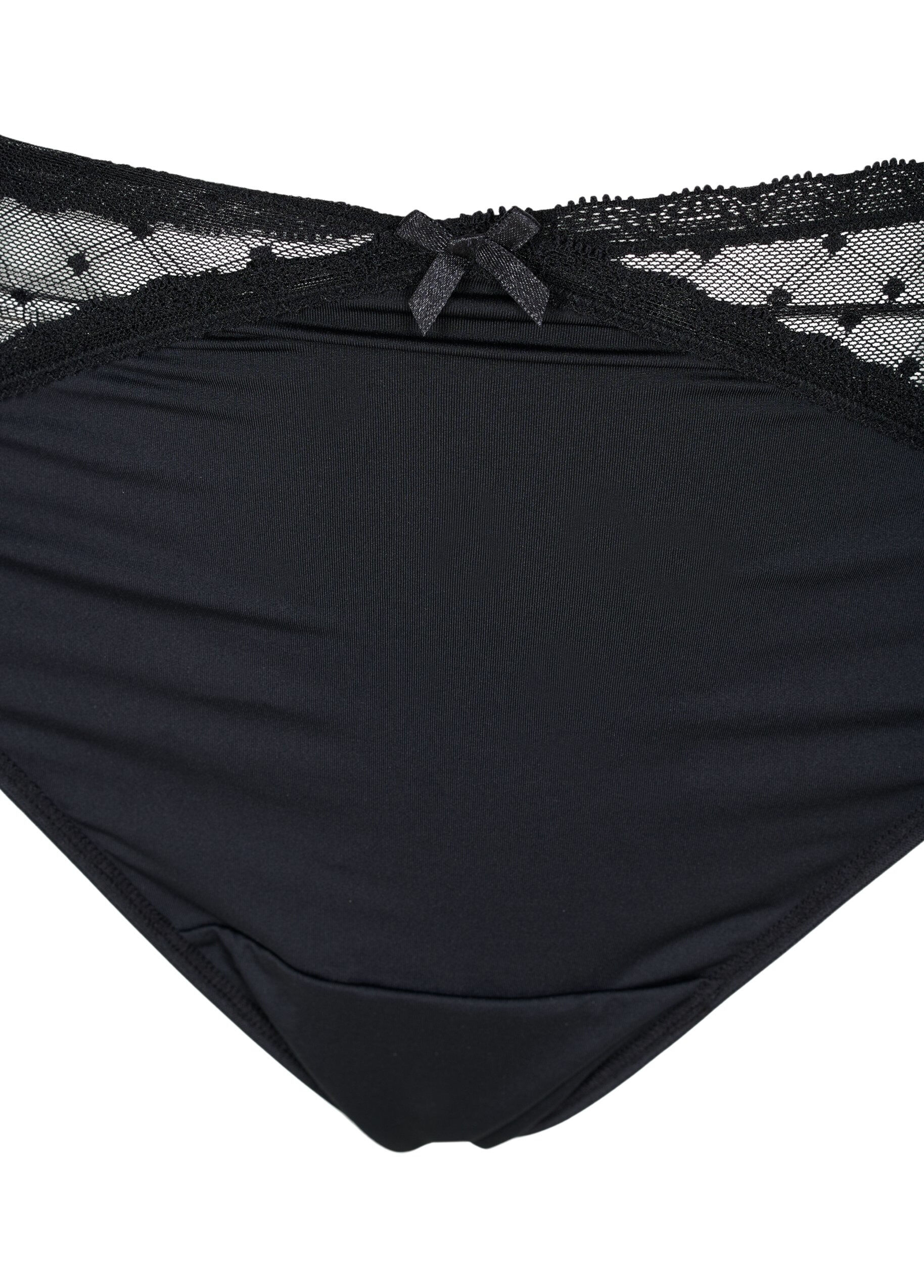 Zizzi 2er Pack G-String mit Mesh, Black, Packshot image number 2