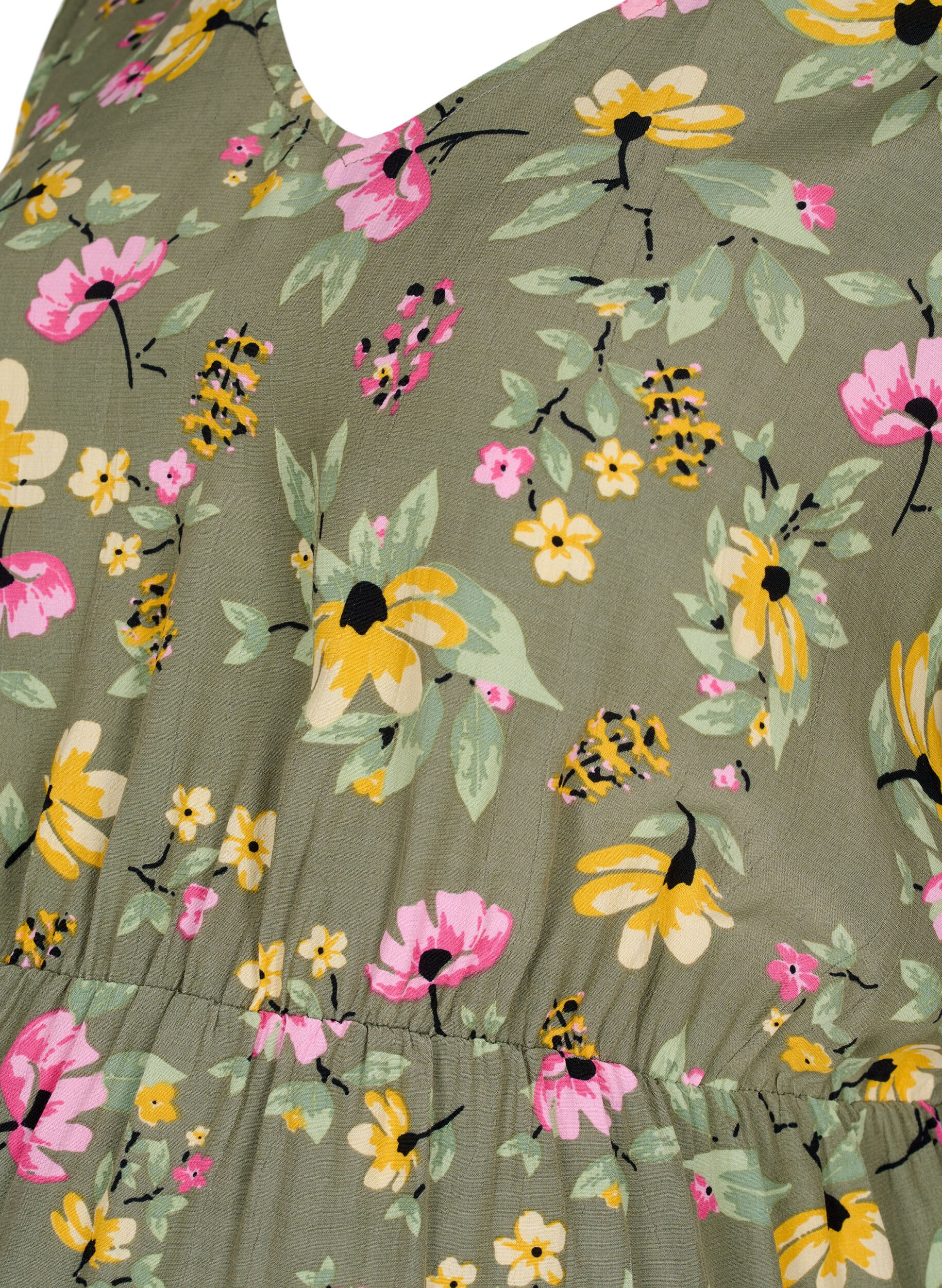 Zizzi Schwangerschaftsbluse mit Blumenmuster aus Viskose, Green Flower Print, Packshot image number 2