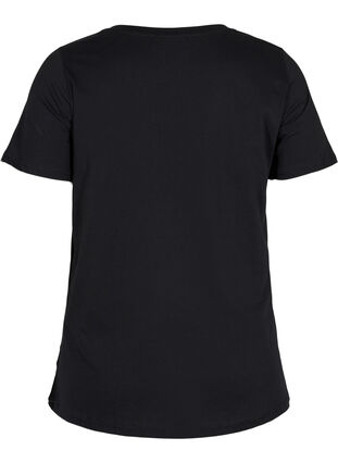 T-Shirt aus Baumwolle mit V-Ausschnitt, Black VACAY , Packshot image number 1