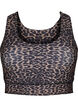 Sport-BH mit Racerback und Leopardenmuster, Braun, Packshot image number 0