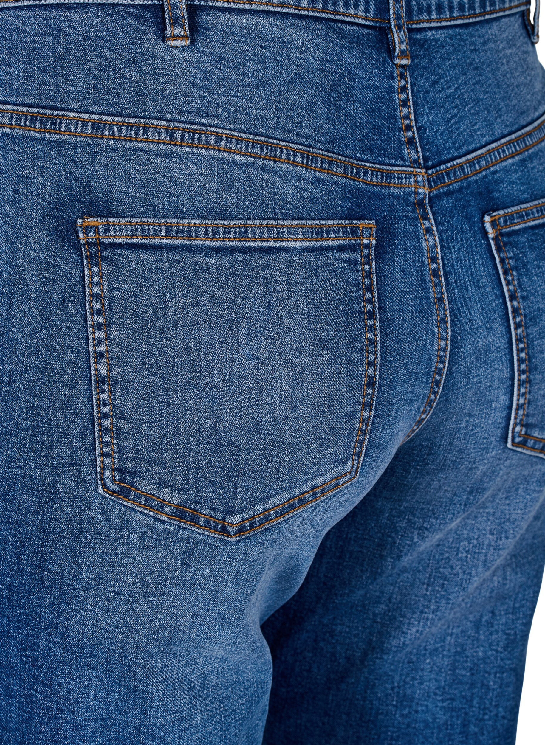 Zizzi Gemma Jeans mit hoher Taille in Regular Fit, Blau, Packshot image number 3