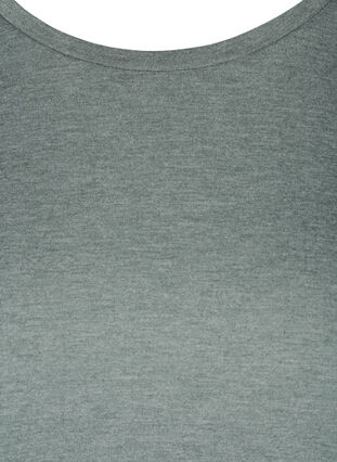 Einfarbige Bluse mit 3/4-Ärmel, Balsam Green Mel, Packshot image number 2