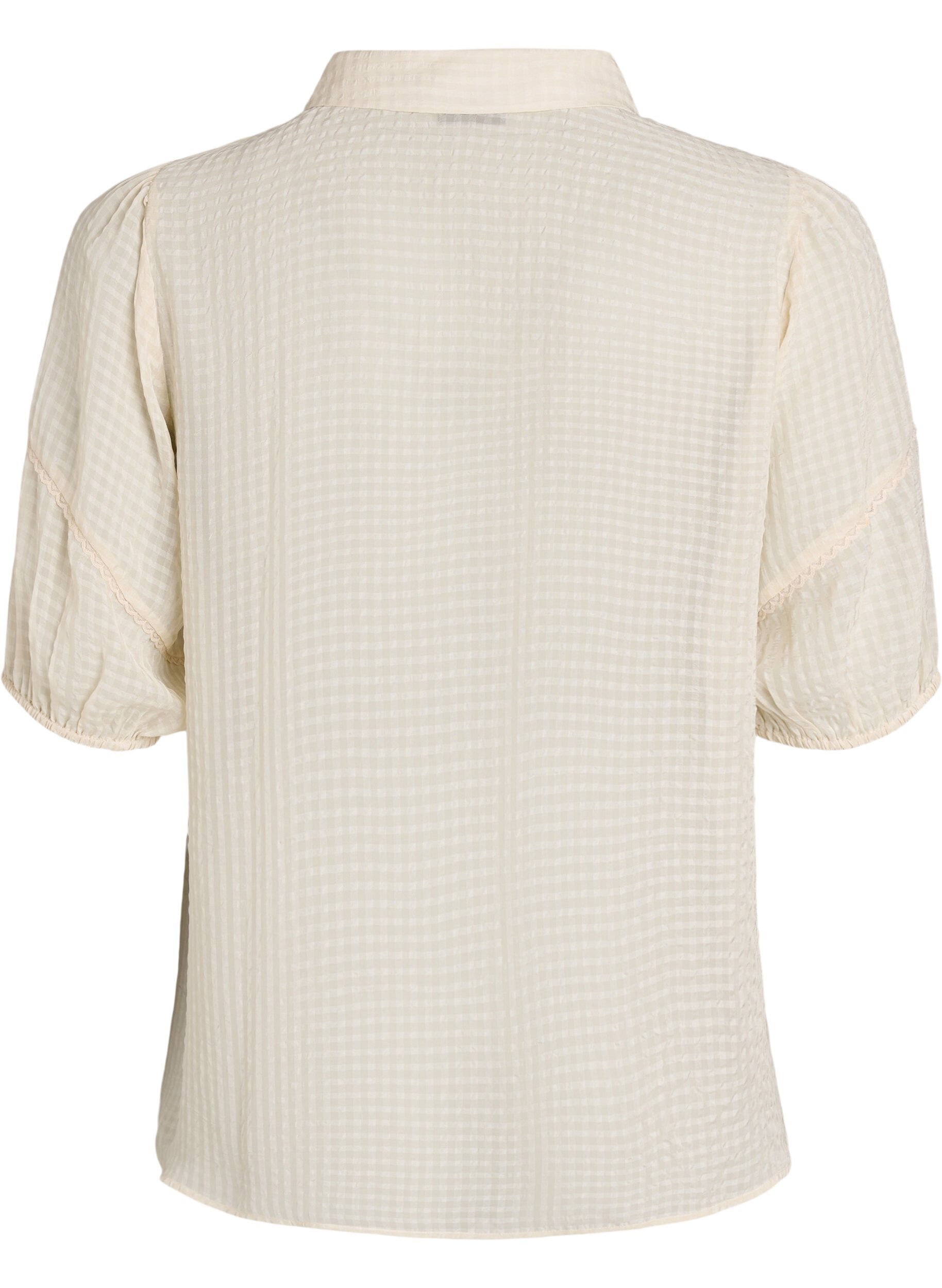 ZizziBluse aus Seersucker mit Bindeband, Beige, Packshot image number 1