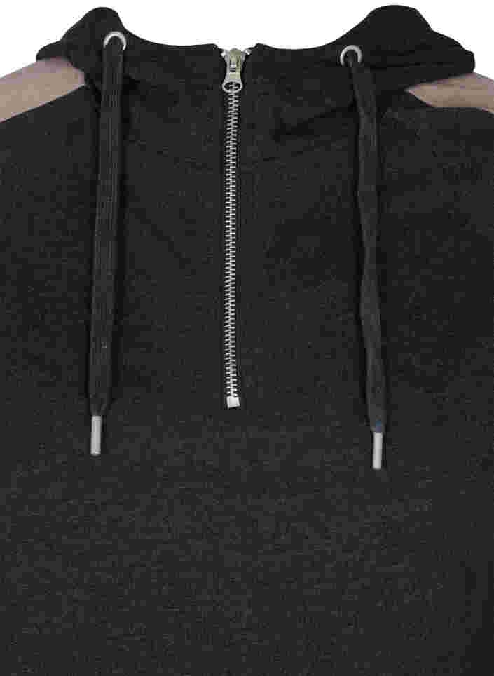 Sweatshirt mit Reißverschluss und Kapuze, Black, Packshot image number 2
