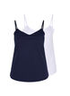 2er-Pack Basic-Top aus Baumwolle, Navy B/B White, Packshot image number 0