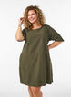 Kleid aus Baumwolle mit kurzen &Auml;rmeln und Taschen, Gr&uuml;n, Model image number 0