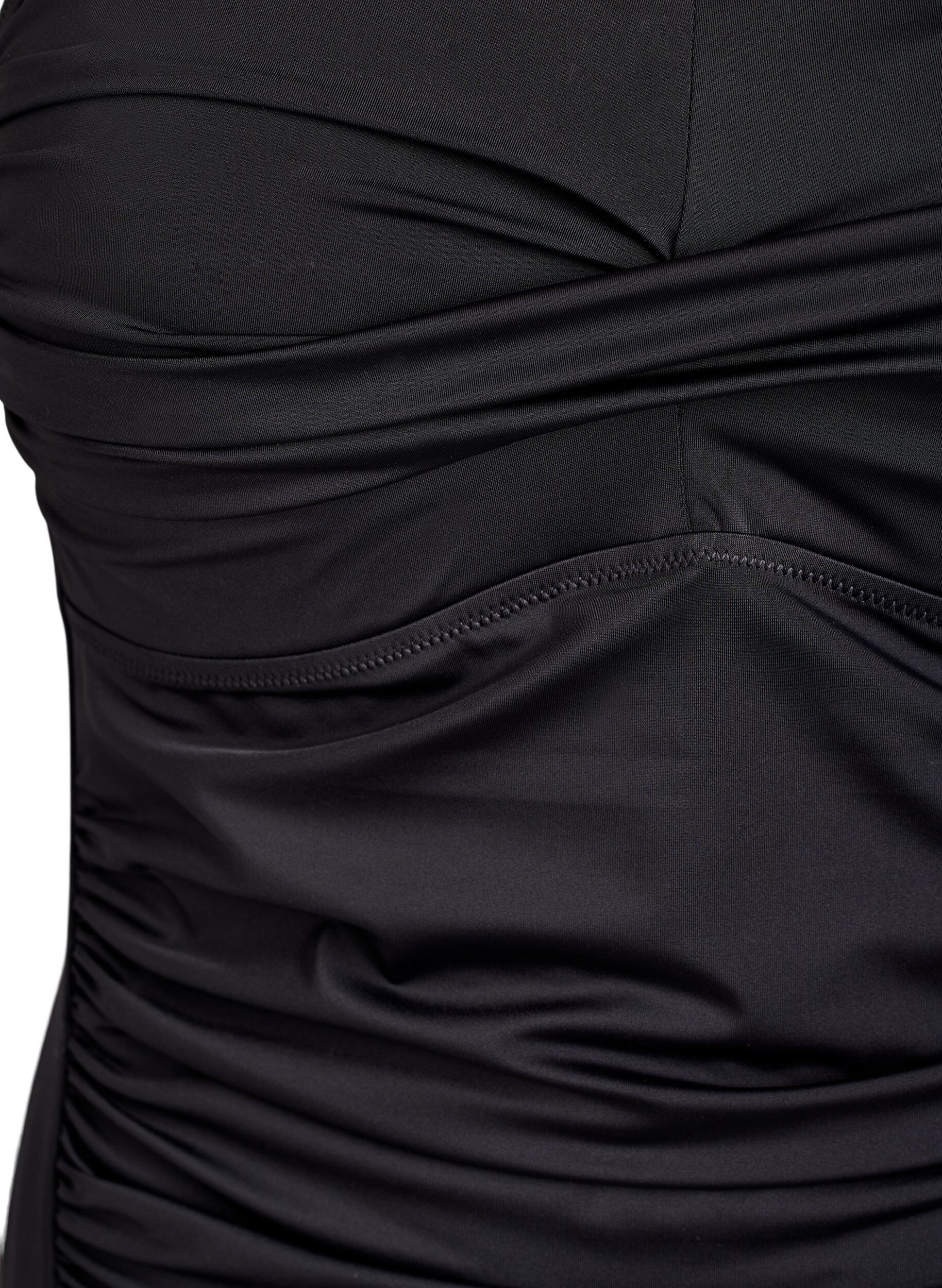 Zizzi Tr&auml;gerloser Badeanzug mit Raffung und gepolsterten Cups, Schwarz, Packshot image number 2