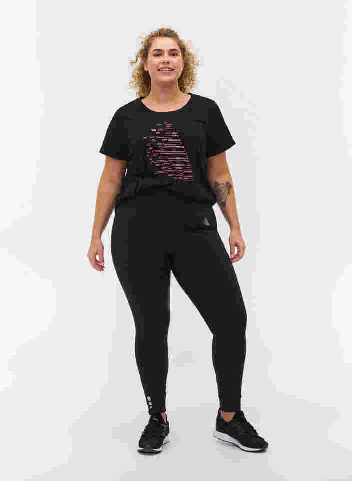 Trainings-T-Shirt mit Print, Black Diva Pink, Model image number 2