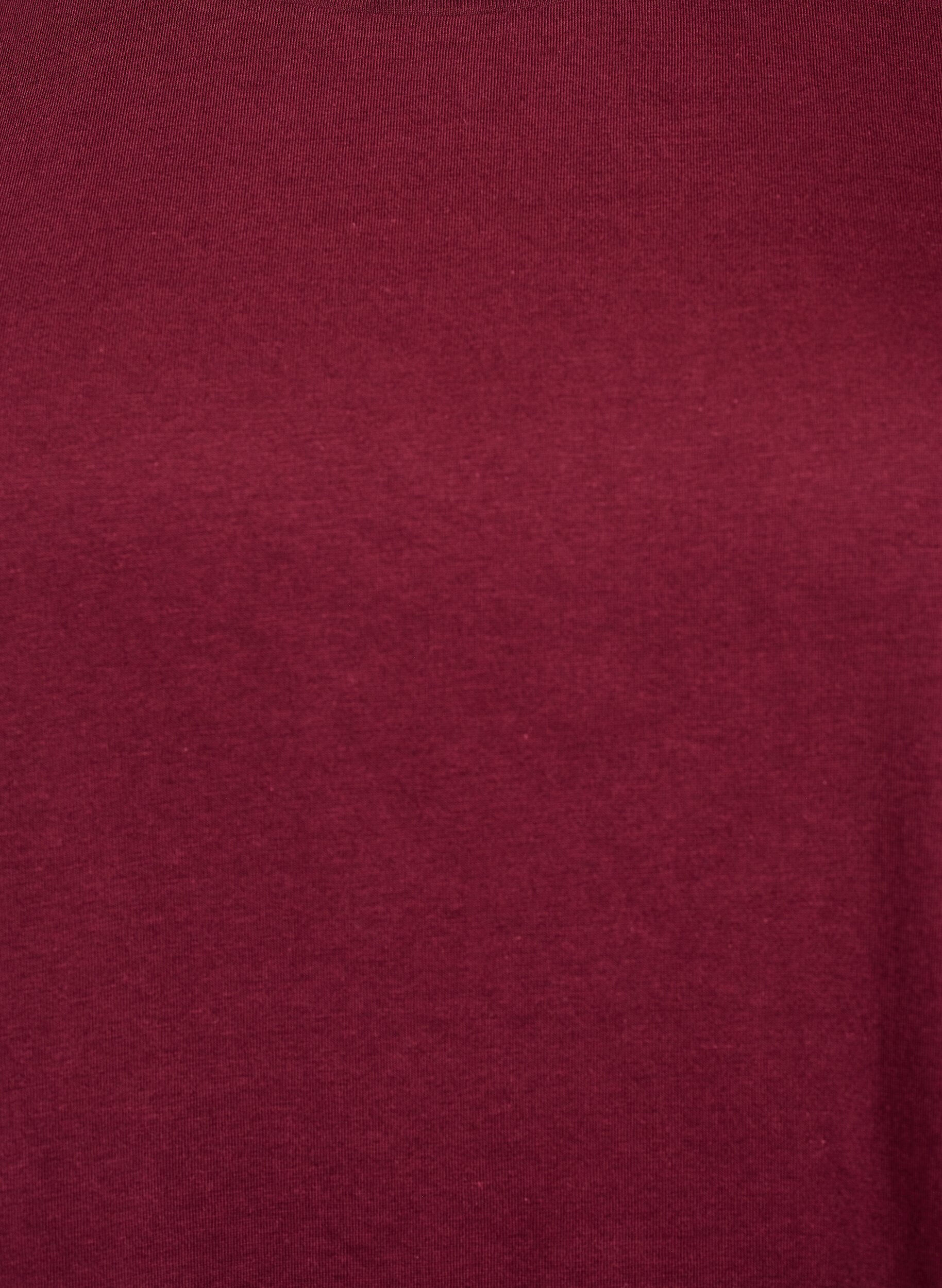 Zizzi Kurz&auml;rmliges T-Shirt aus einer Baumwollmischung, Dunkles Bordeaux, Packshot image number 2