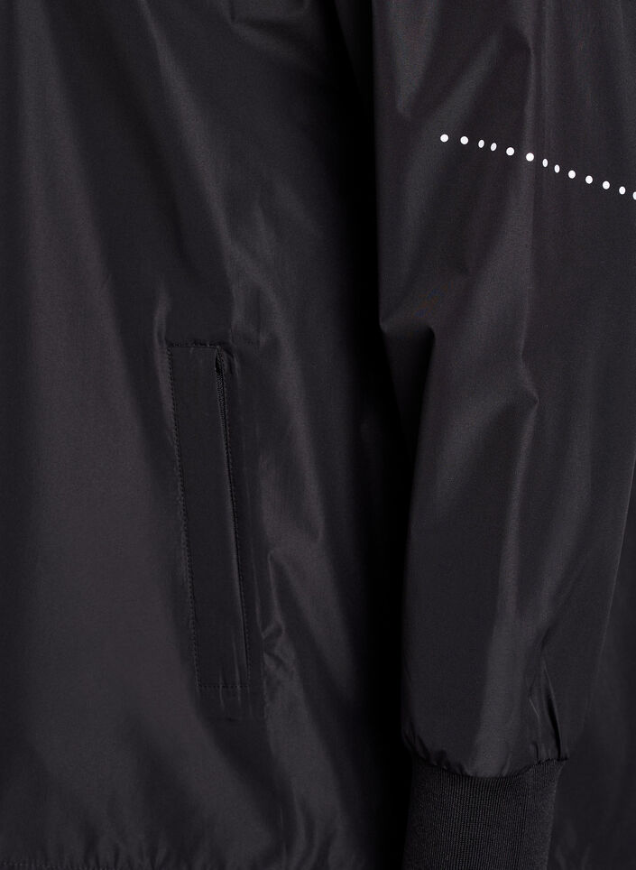 Regenjacke mit reflektierenden Details, Schwarz, Packshot image number 3