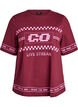Oversize-Shirt mit sportlichem Print, Dunkles Bordeaux, Packshot image number 0