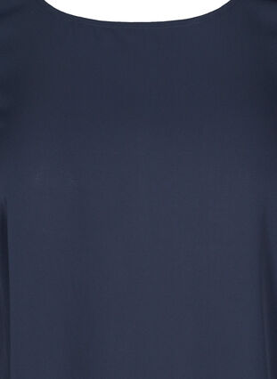 Einfarbige Bluse mit 3/4-Ärmeln , Night Sky, Packshot image number 2