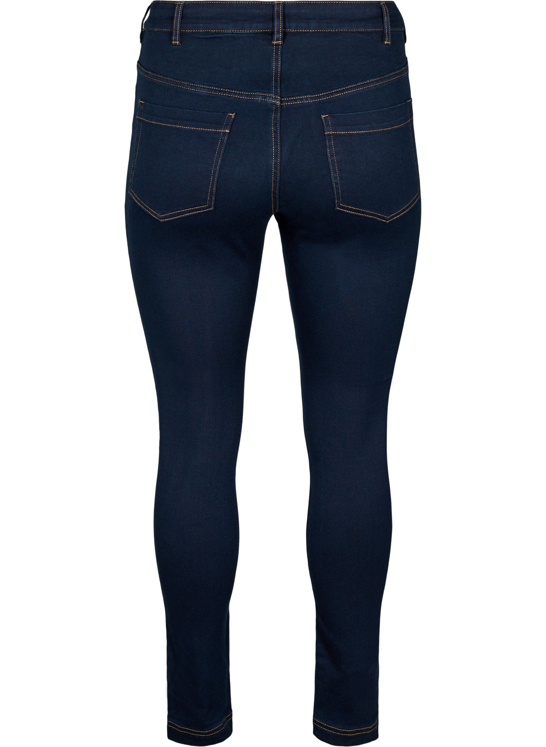 Zizzi Super Slim Amy Jeans mit hoher Taille, Unwashed, Packshot image number 1