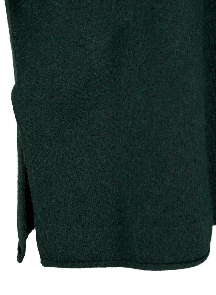 Strickkleid mit Rundhalsausschnitt und Schlitz, Scarab Mel., Packshot image number 4