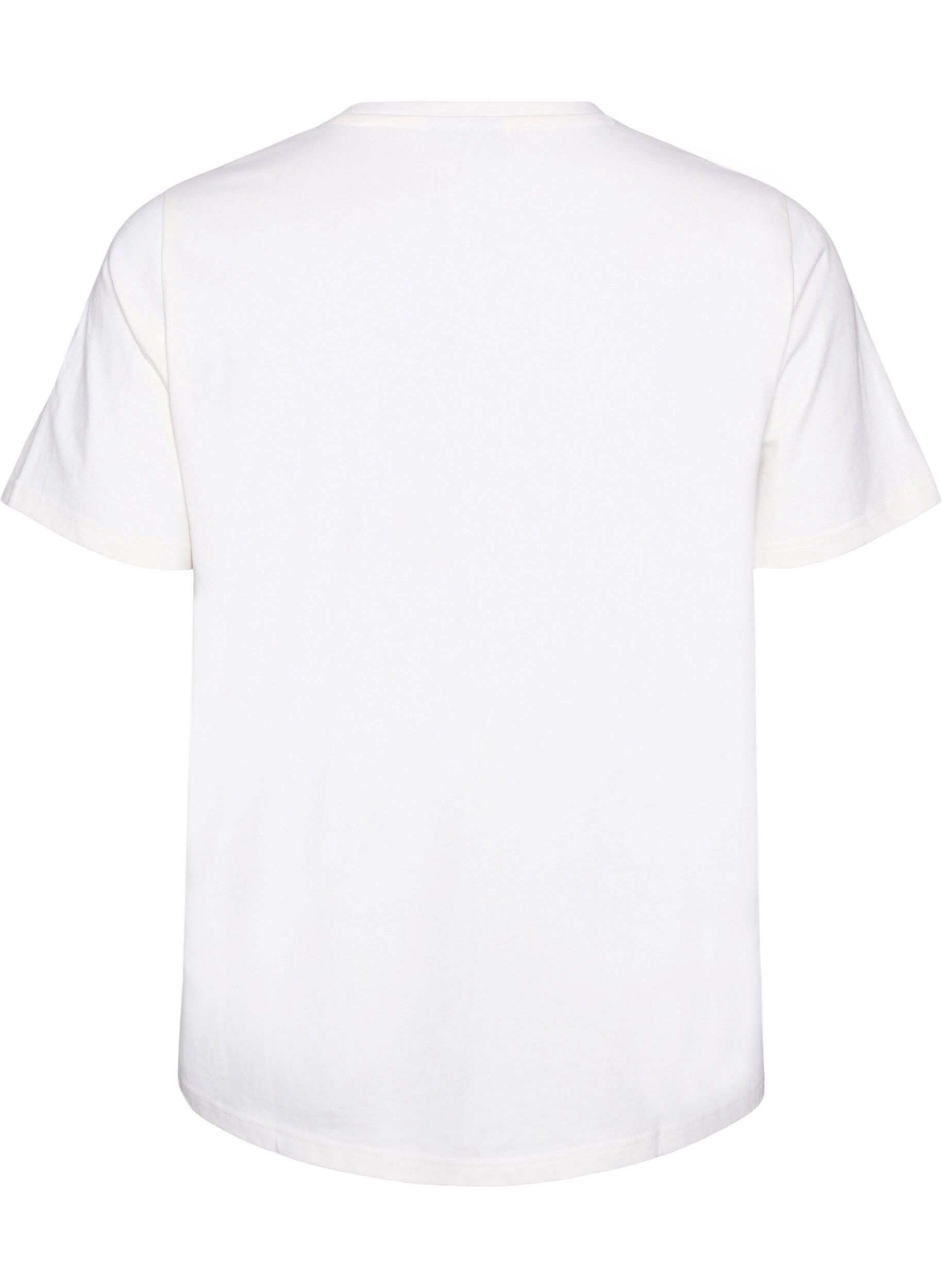 ZizziT-Shirt aus Baumwolle mit Textprint, Wei&szlig;, Packshot image number 1