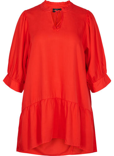 Kleid mit 3/4-Ärmeln, Fiery Red, Packshot image number 0