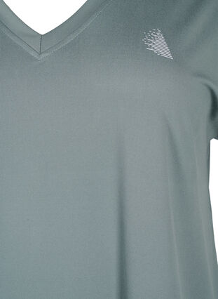 Lockeres Trainings-T-Shirt mit V-Ausschnitt, Balsam Green, Packshot image number 2
