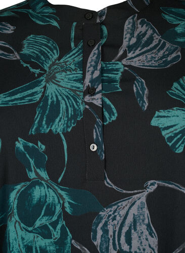 FLASH - Geblümte Tunika mit langen Ärmeln, Black Scarab Flower, Packshot image number 2