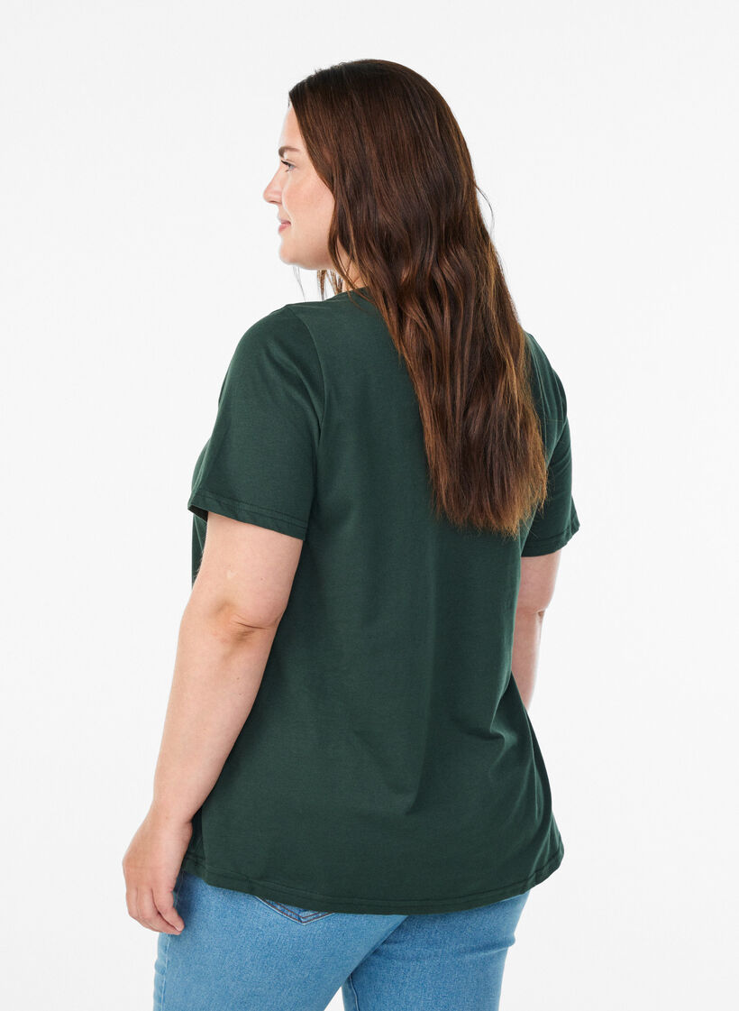 T-Shirt mit Print, Gr&uuml;n, Model image number 2