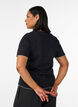 T-Shirt aus Baumwolle mit gewellten Kontrastkanten, Schwarz, Model image number 2