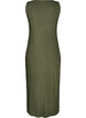 &Auml;rmelloses geripptes Kleid aus Viskose, Gr&uuml;n, Packshot image number 1