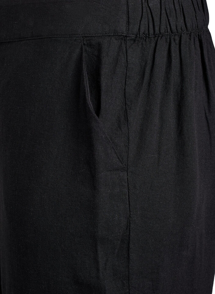 Lockere Hose aus Leinen und Viskose, Schwarz, Packshot image number 2
