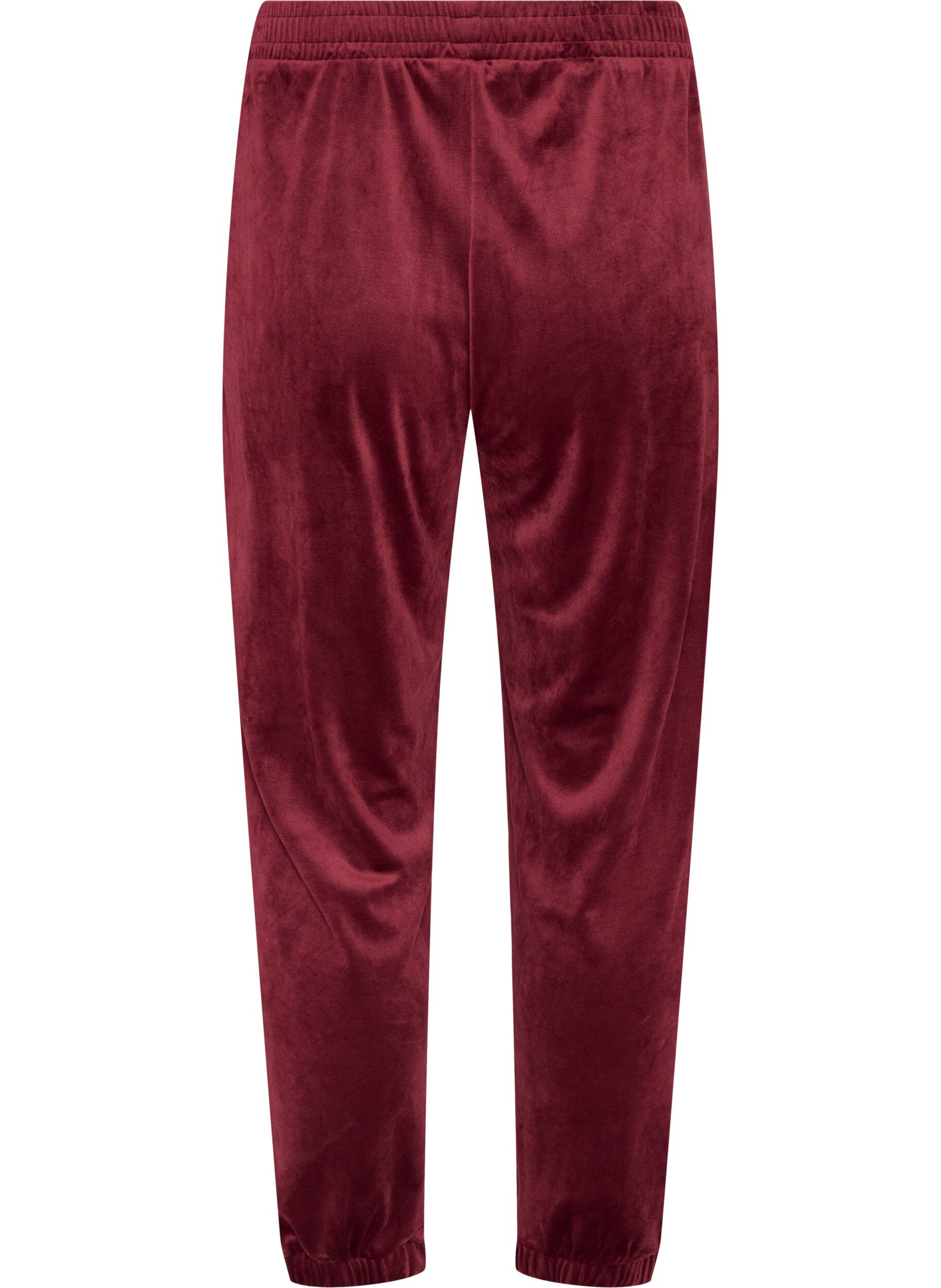 ZizziLockere Hose aus Velours, Rot, Packshot image number 1