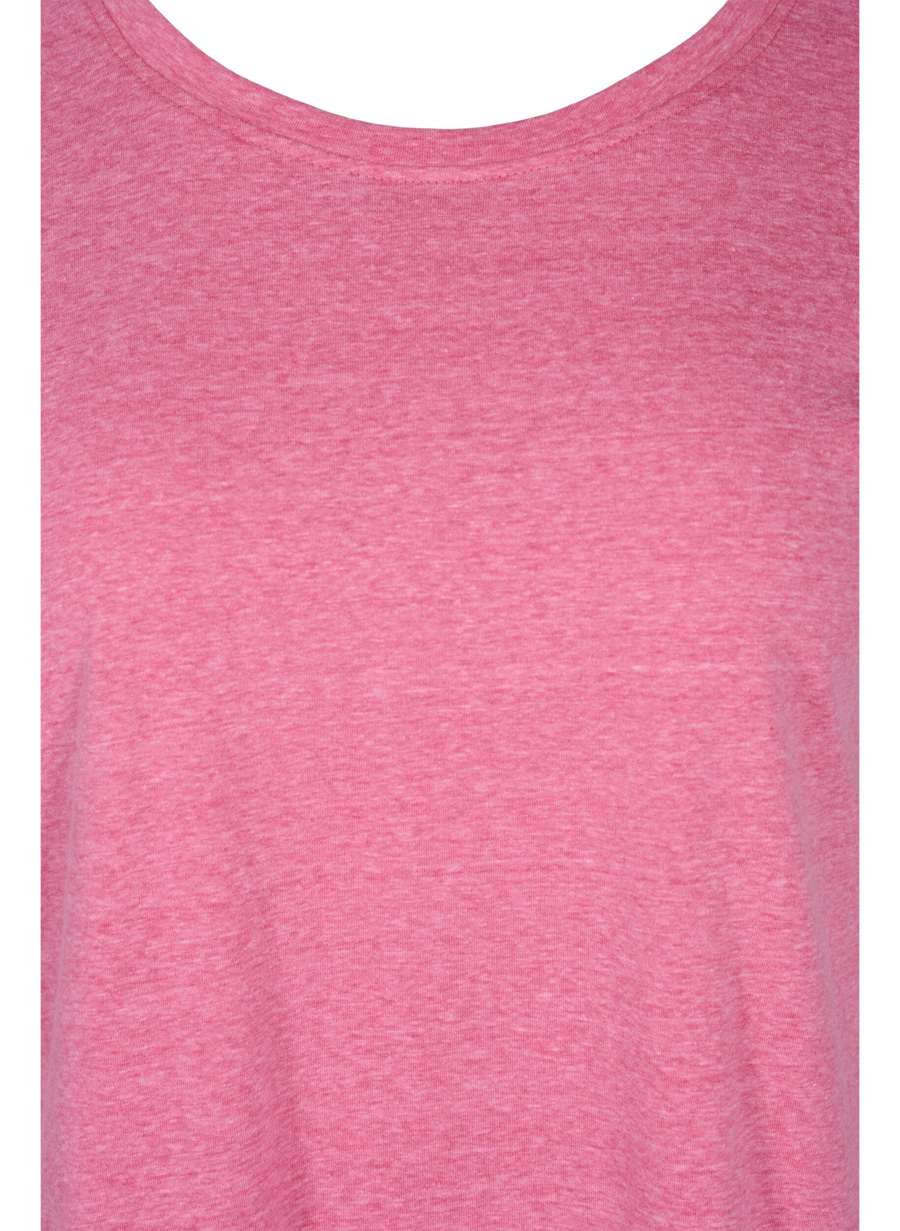Zizzi Meliertes T-Shirt aus Baumwolle, Fandango Pink M&eacute;l, Packshot image number 2