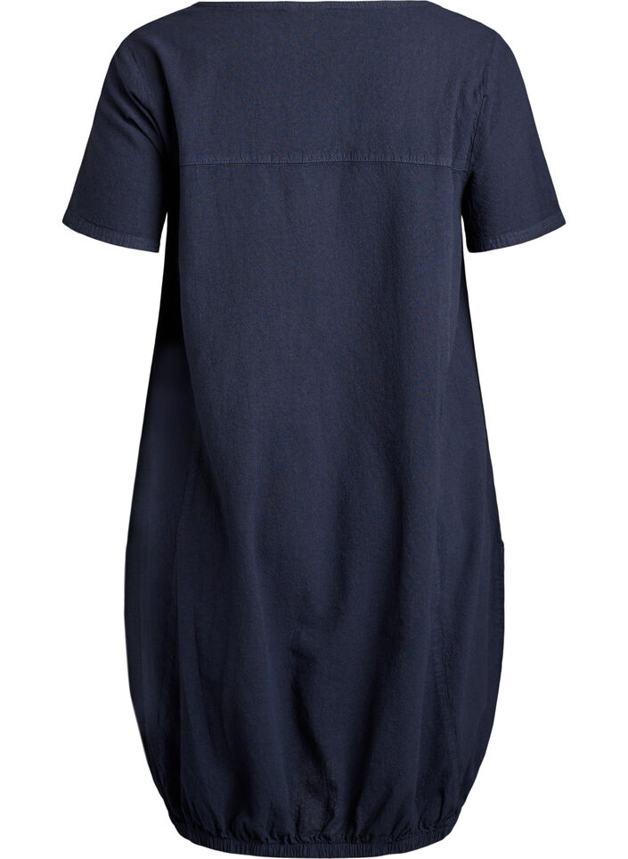 Kurzarm Kleid aus Baumwolle, Blau, Packshot image number 1