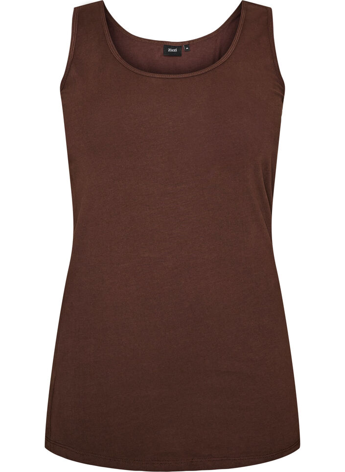 Einfarbiges Basic Top aus Baumwolle, Braun, Packshot image number 0
