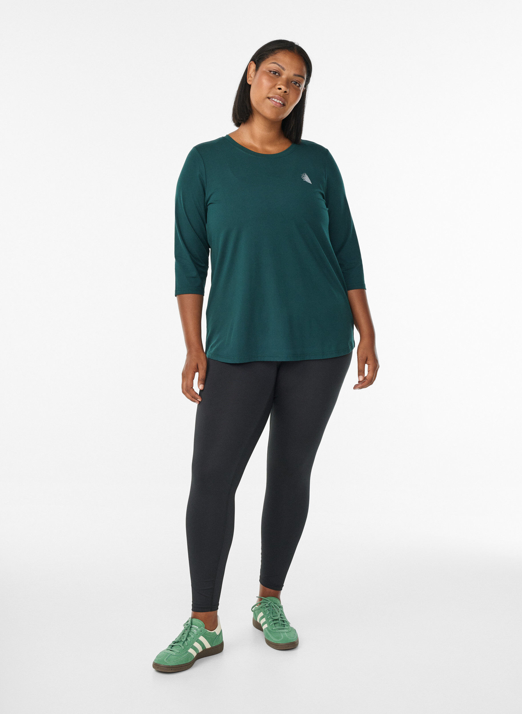 ZizziTrainingsshirt mit 3/4-&Auml;rmeln, Gr&uuml;n, Model image number 1