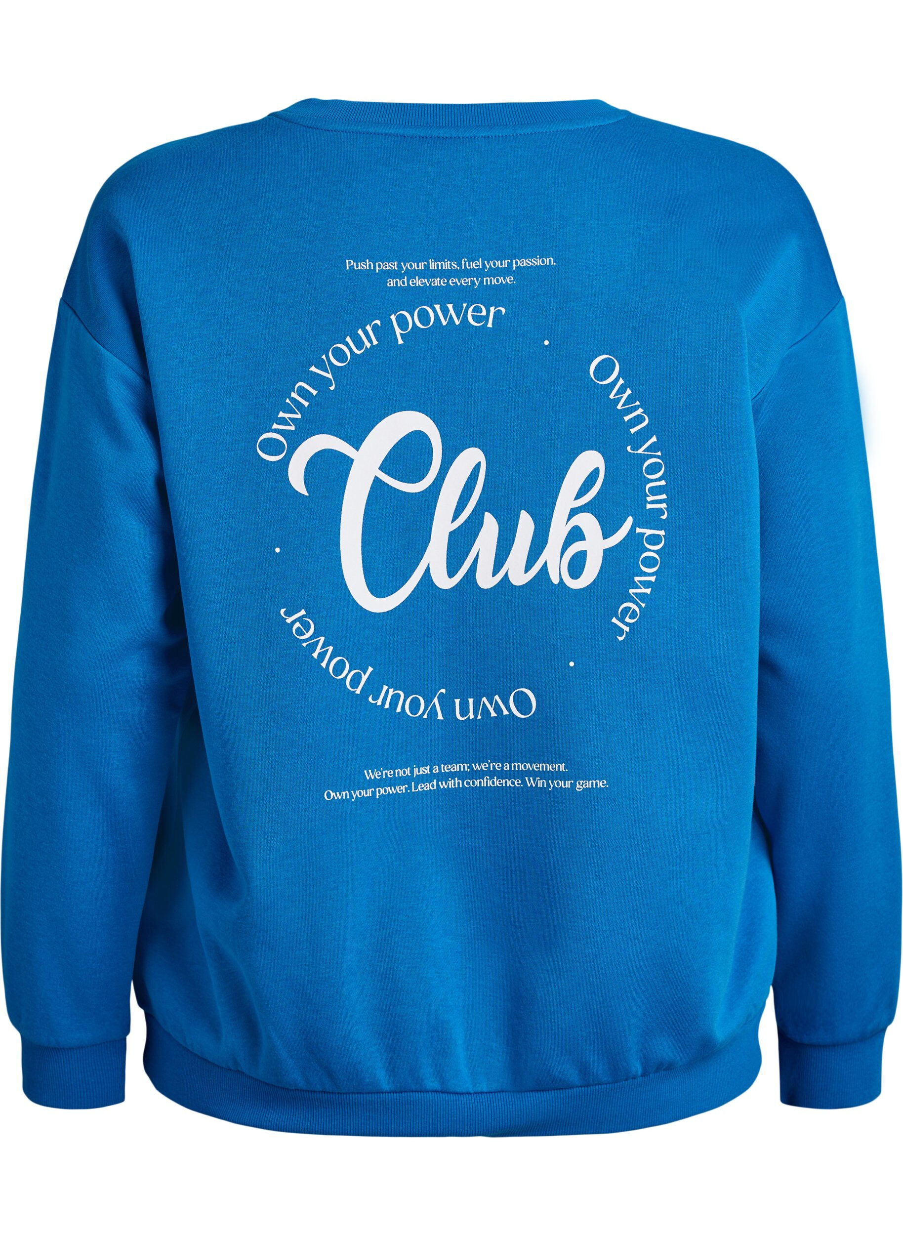 Zizzi Sweatshirt mit Textprint, Blau, Packshot image number 1