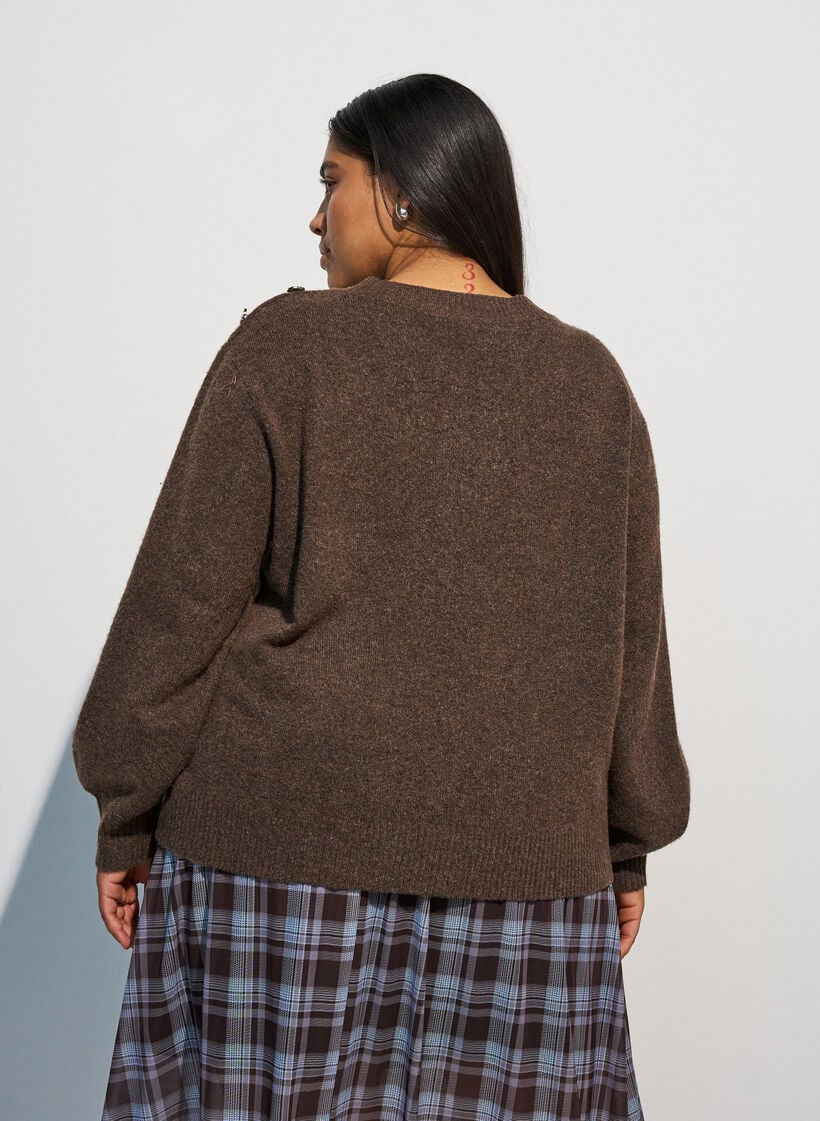 Strickbluse mit Knopfleiste, 0890, Model image number 2