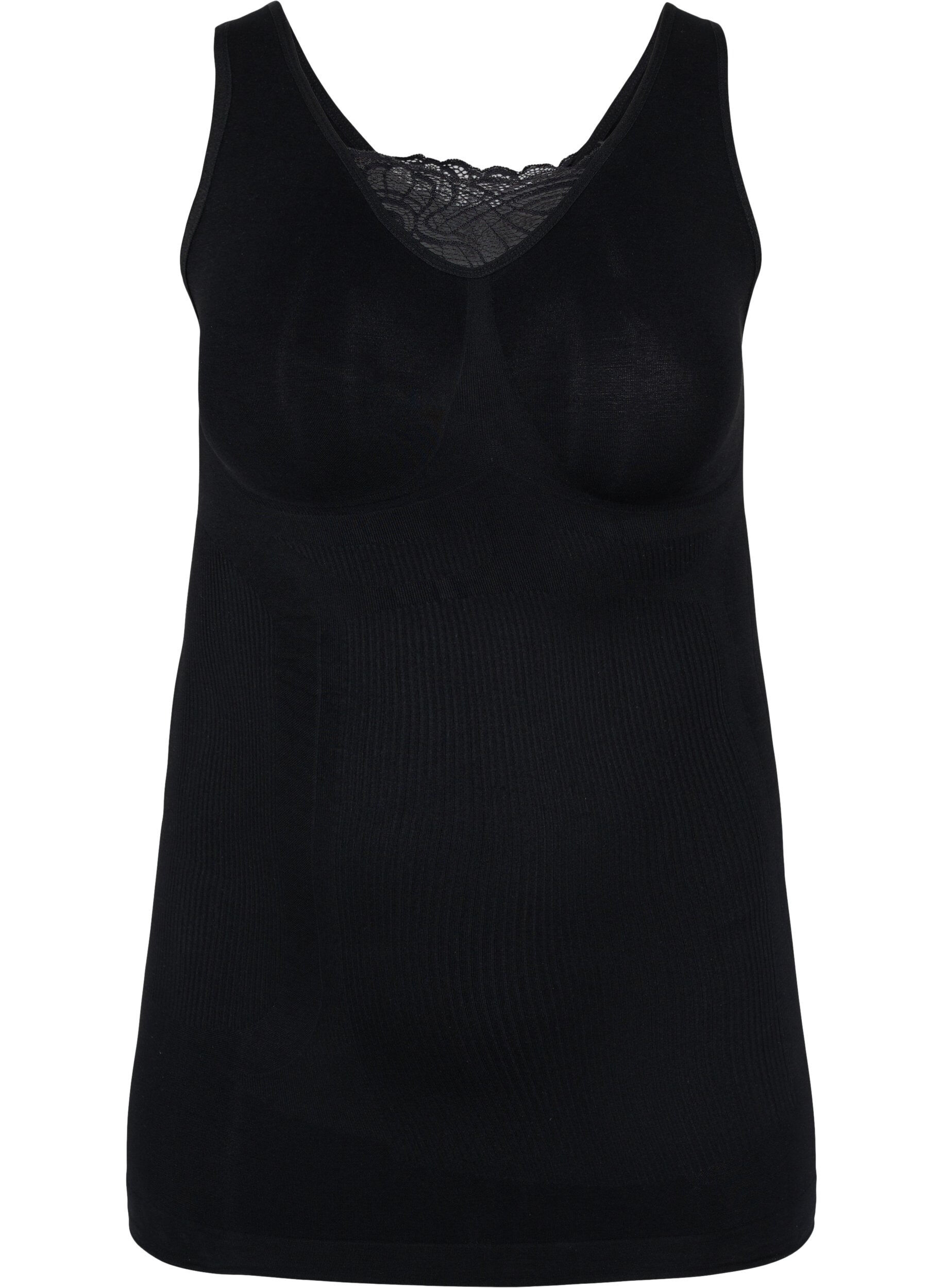 Zizzi Shapewear-Top mit Spitzendetail, Black, Packshot image number 0