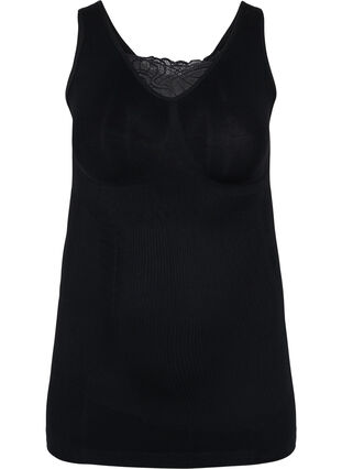 Shapewear-Top mit Spitzendetail, Black, Packshot image number 0