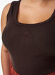 Tailleiertes Top mit Motiv, Braun, Model image number 3