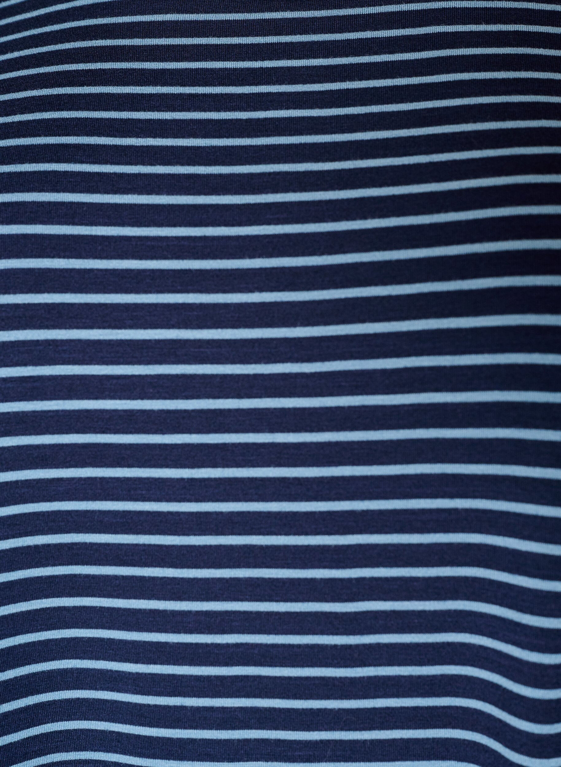 ZizziGestreiftes T-Shirt aus Viskose mit Rundhalsausschnitt, Blau, Packshot image number 2